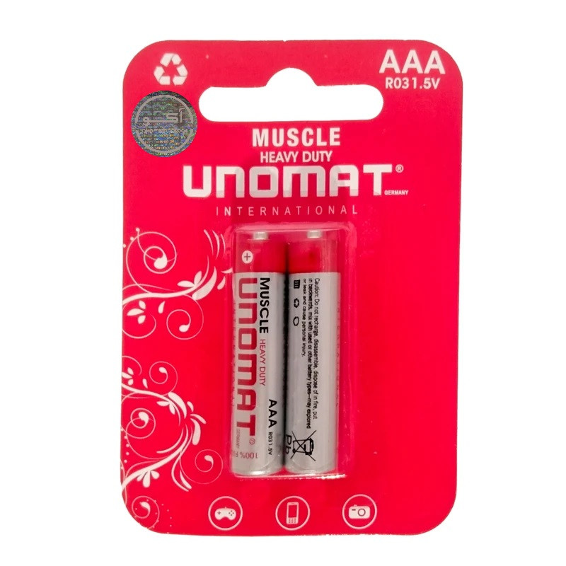 باتری قلمی یونومات مدل super heavy duty بسته 60 عددی
