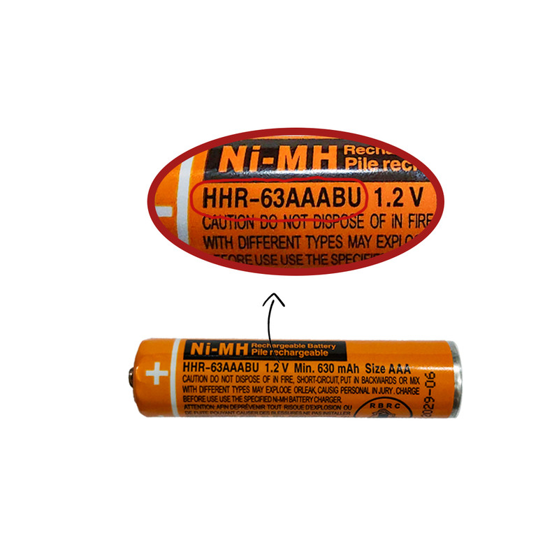 باتری تلفن بی سیم پاناسونیک مدل HHR-63AAABU کد 1.2V بسته 4 عددی
