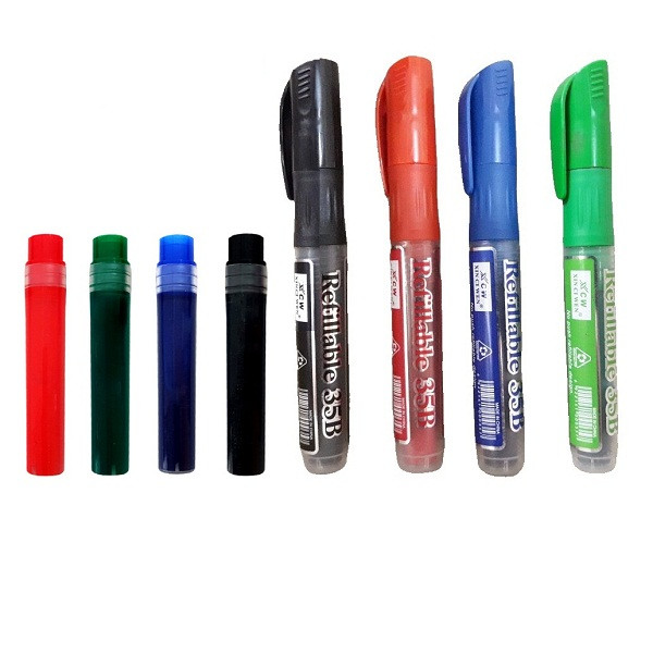 ماژیک وایت برد مدل شارژی XCW-35B به همراه جوهر یدک بسته 8 عددیمدل 1