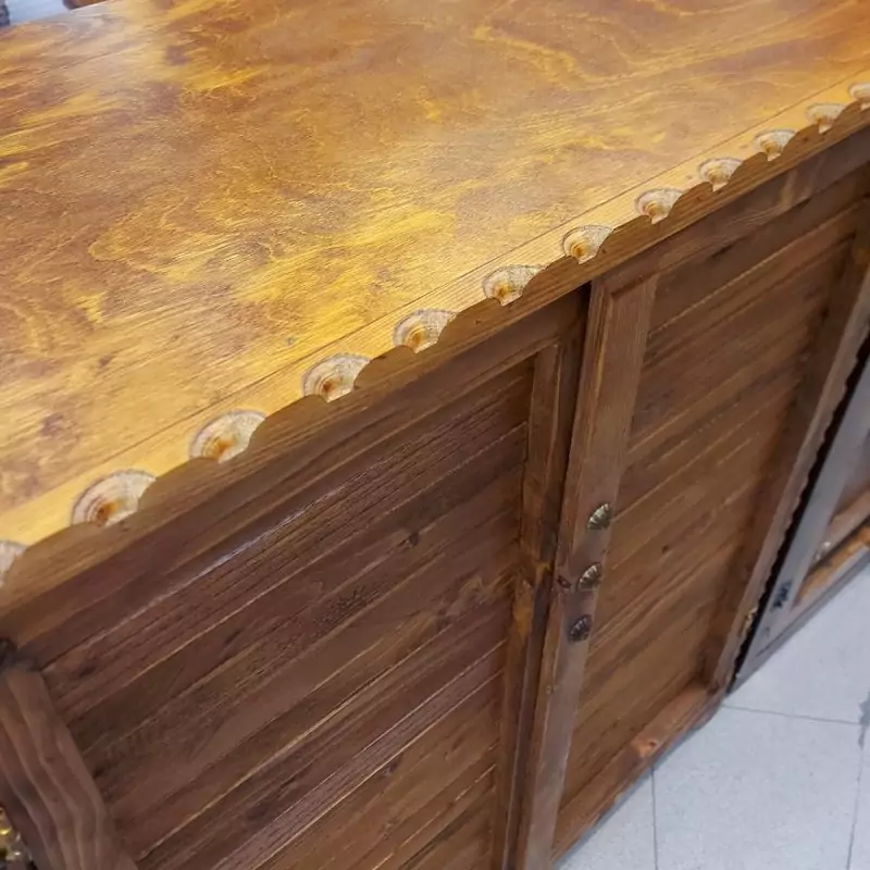 جاکفشی چوب روس طرح کرکره ای 4 طبقه رنگ قهوه ای (ارسال با باربری و هزینه ی ارسال درب منزل)