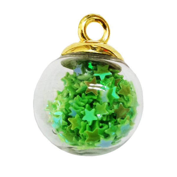 آویز گردنبند دخترانه مدل گوی شیشه ای پر ستاره کد AG 574