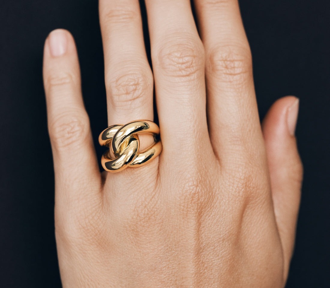 انگشتر دخترانه گرهای (Knot Ring) . برند YSX. فری سایز . A127