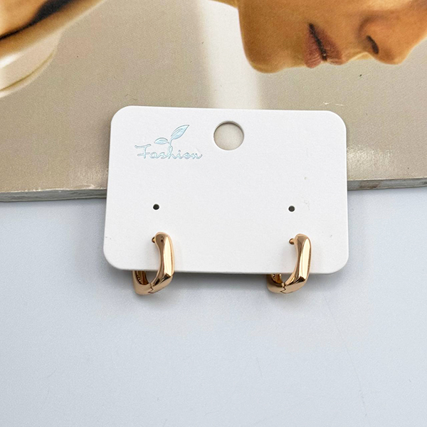 گوشواره حلقهای طرح مربع طلایی براق ژوپینگ