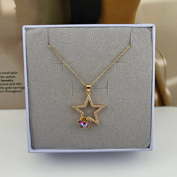گردنبند ستاره نگین‌دار درخشان، ساده