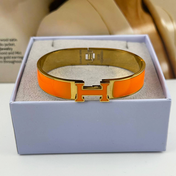 دستبند هرمس نارنجی طلایی