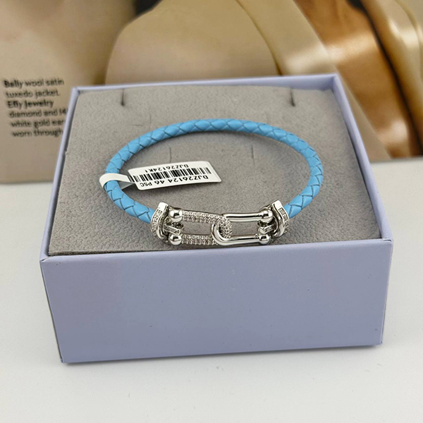 دستبند چرمی امگا آبی آسمانی اسپرت