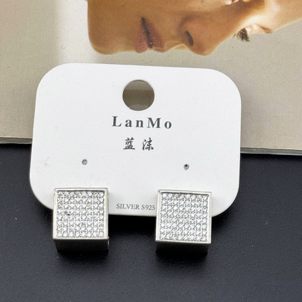 گوشواره کلیپسی مربعی پُرنگین