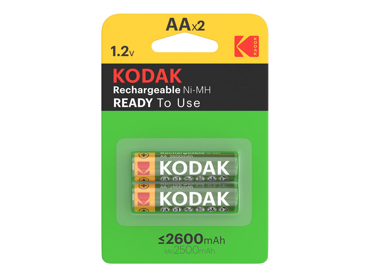 باتری شارژی قلمی 2 تایی 2600mAh برند Kodak اندازه AA