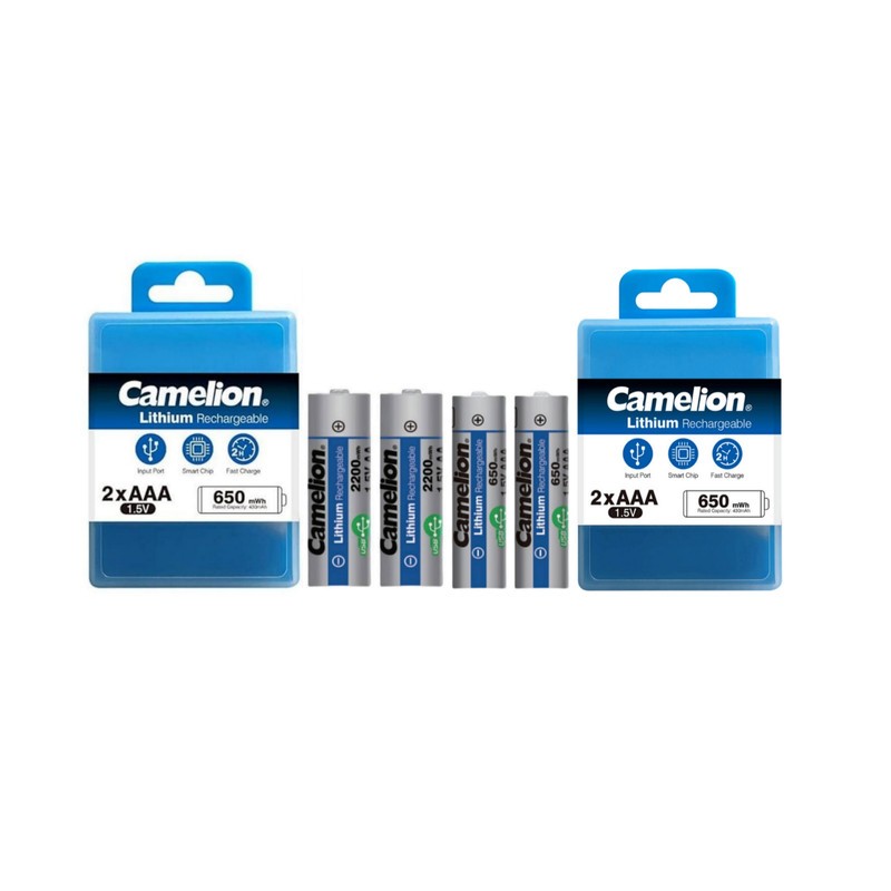 باتری نیم قلمی قابل شارژ کملیون مدل USB-TYPE C LI-ION بسته 4 عددی