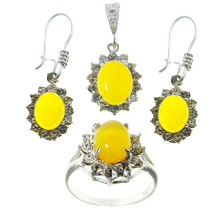 نیم ست نقره زنانه مدل شرف الشمس کد P8700