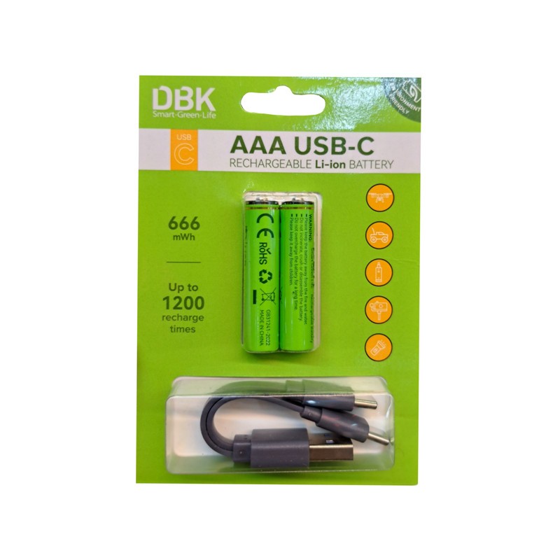 باتری نیم قلمی قابل شارژ دی بی کی مدل USB-C LI-ION