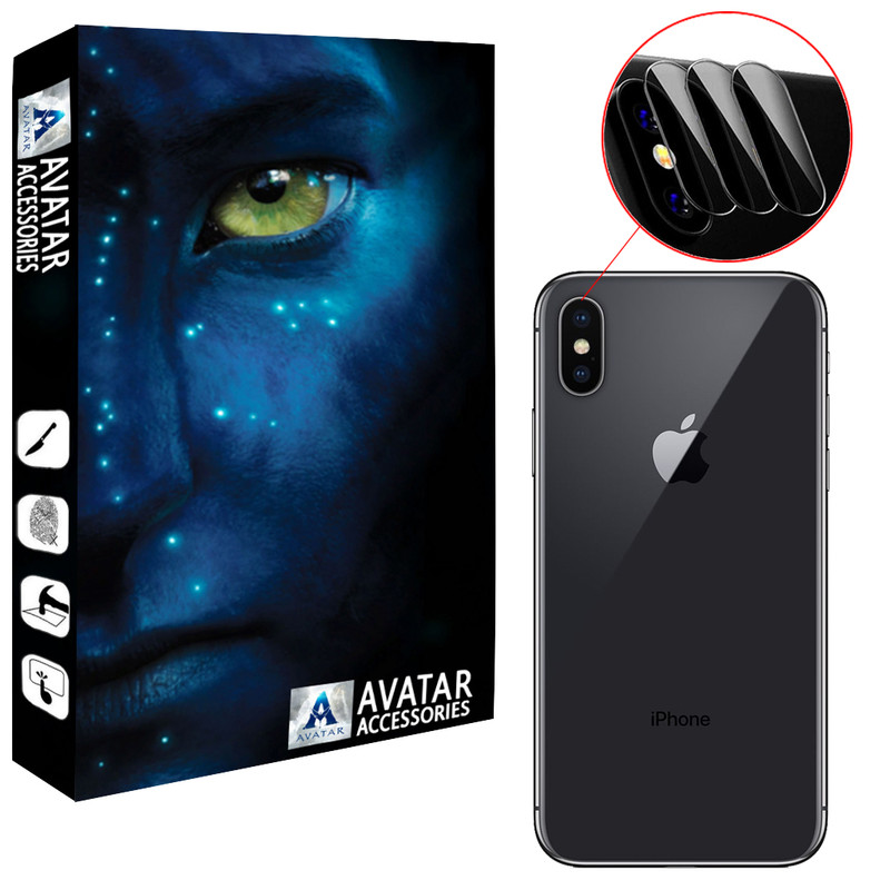 محافظ لنز دوربین آواتار مدل LNZ-GLS-IX-3 مناسب برای گوشی موبایل اپل Iphone X بسته سه عددی