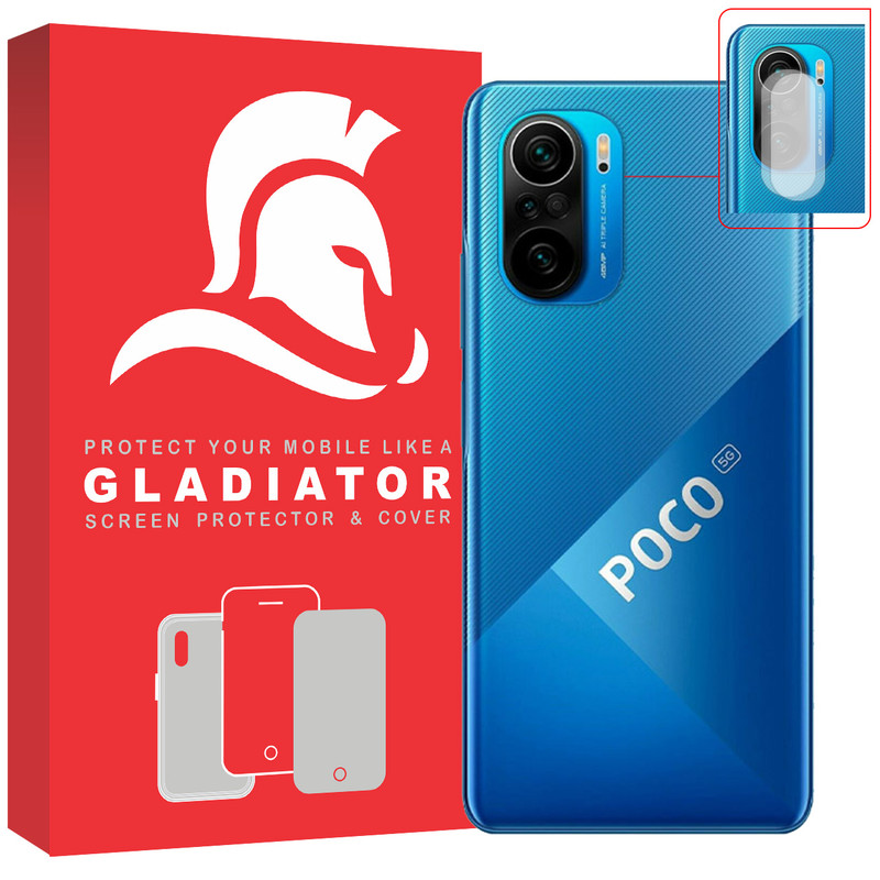 محافظ لنز دوربین گلادیاتور مدل GCX2000 مناسب برای گوشی موبایل شیائومی Poco F3 بسته دو عددی