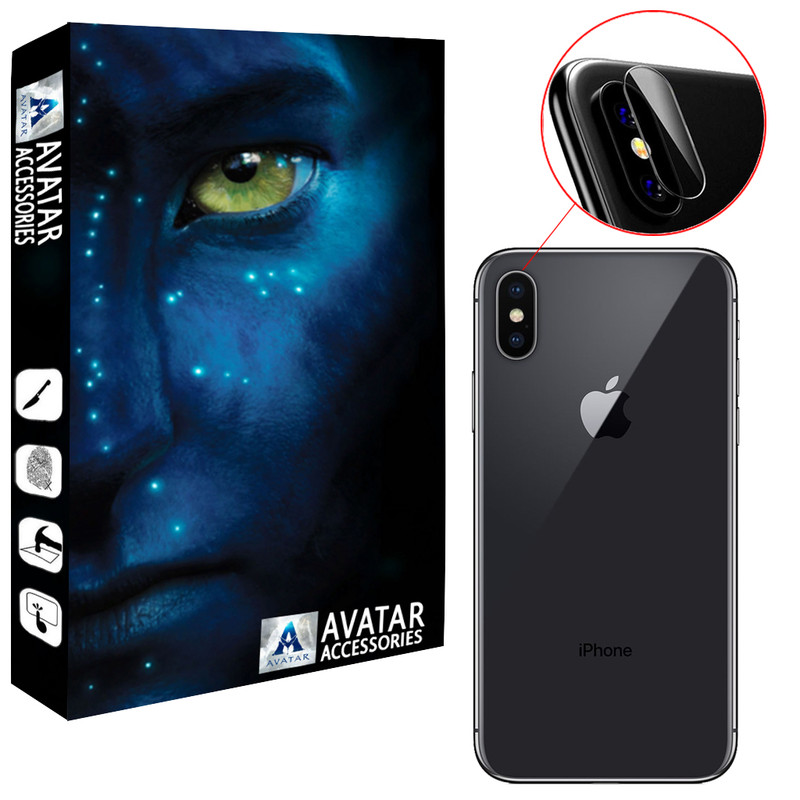 محافظ لنز دوربین آواتار مدل LNZ-GLS-IXS-1 مناسب برای گوشی موبایل اپل Iphone XS