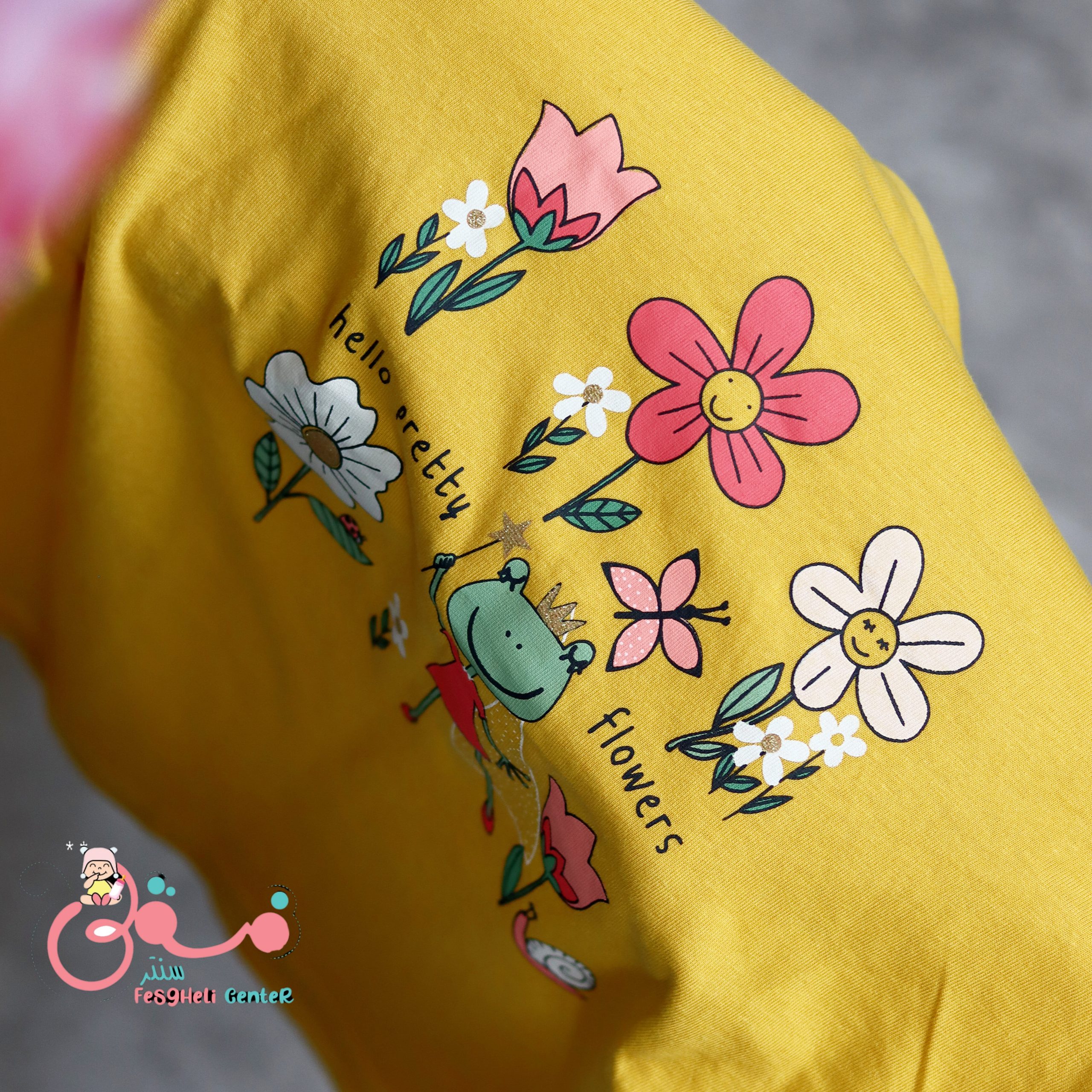 بلوز نخی دخترانه طرح گل