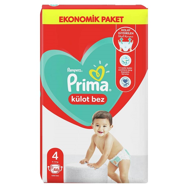 پوشک شورتی پریما سایز 4 بسته 46 عددی