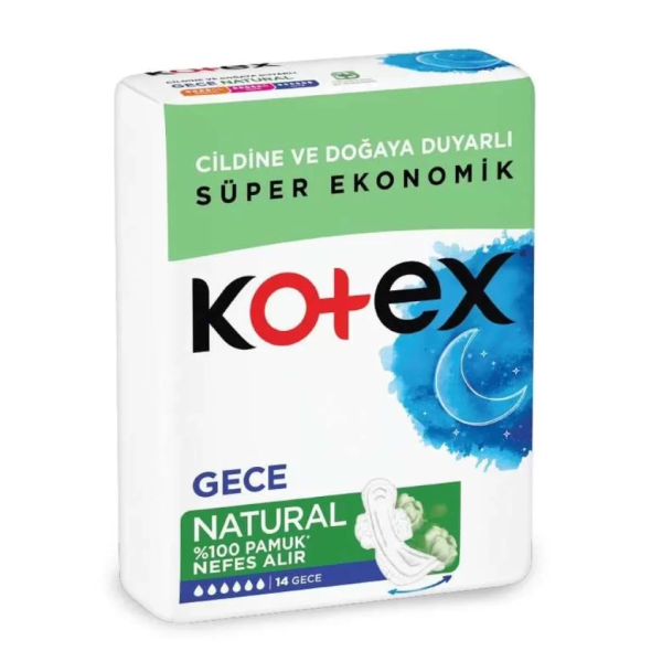 نوار بهداشتی کوتکس ویژه شب مدل Natural بسته 14 عددی