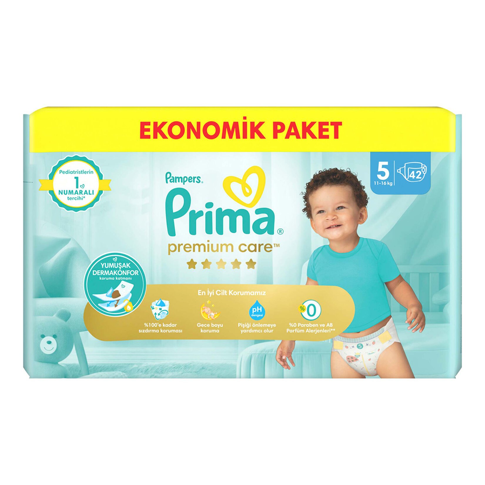 پوشک پریما ضد حساسیت سایز 5 بسته 42 تایی