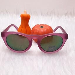 عینک آفتابی بچگانه لنز هفت رنگ آینه ای فریم بنفش مات 4 تا 9 سال 