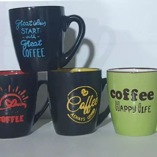 لیوان و ماگ سرامیکی مدل کافی coffee  قهوه در رنگ بندی زیبا با تنوع رنگ بدنه و نوشته
قابل استفاده برای همه نوشیدنی های سر