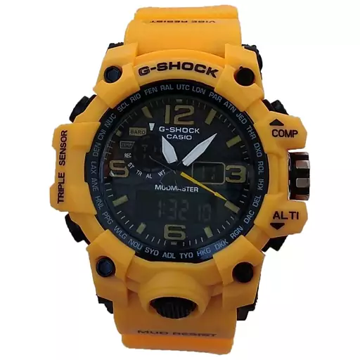 ساعت جی شاک جیشاک G-SHOCK دوموتوره دوزمانه ساعت مردانه نارنجی اسپرت ضدآب کادوی خاص و شیکSPORT