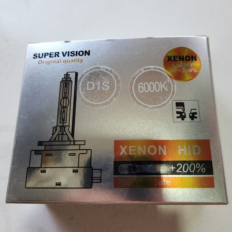 لامپ زنون D1S برند سوپر ویژن چین رنگ نو 6000کا
