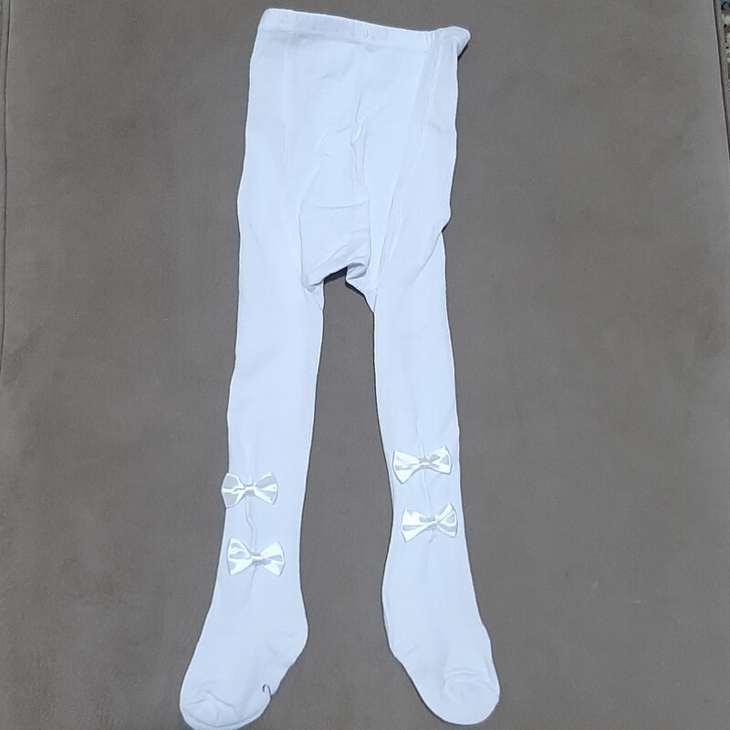 جوراب شلواری دخترانه سفید طرح پاپیون 