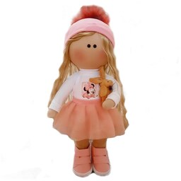عروسک روسی طرح دختر خرگوشی کد 00038 ارتفاع 38 سانتی متر-عروسک بافتنی-عروسک دخترا