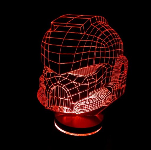 چراغ خواب سه بعدی طرح  ادم اهنی  برند آباژور سه بعدی چهره
