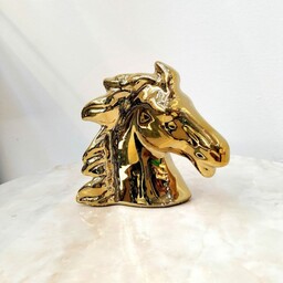 مجسمه اکسسوری اسب سرامیکی آبکاری طلایی