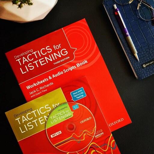 کتاب   Developing Tactics for listening 3rdقطع رحلی دو جلدی،آموزش زبان انگلیسی، دولوپینگ تکتیکس فور لیسنینگ ویرایش سوم