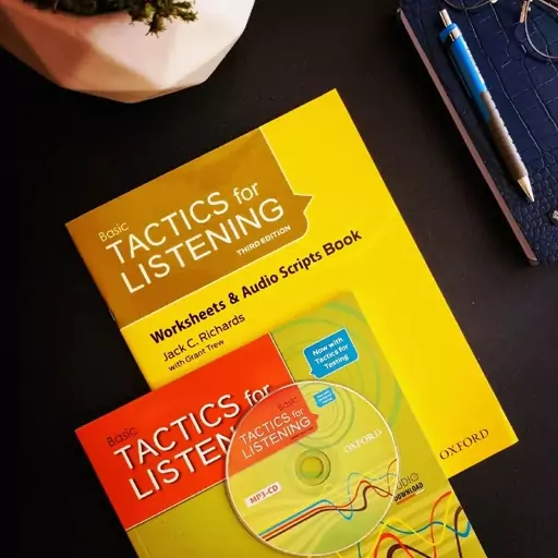 کتاب   Basic Tactics for listening 3rdقطع رحلی دو جلدی، سطح پایه،آموزش زبان انگلیسی، بیسیک تکتیکس فور لیسنینگ ویرایش سوم