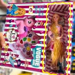 اسباب بازی عروسک باربی با ست آرایش و اسب پونی 8094