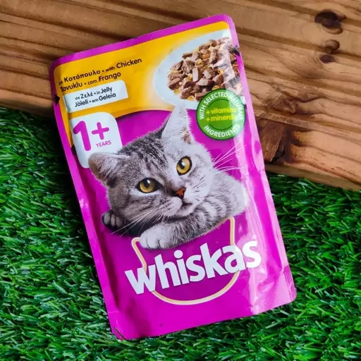 پوچ گربه بالغ ویسکاس طعم گوشت Whiskas (تاریخ انقضاء 2024.09)