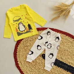 لباس نوزادی-بلوز شلوار بچگانه پنگوئن
