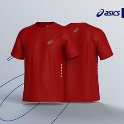 تیشرت مردانه ورزشی آسیکس - پیراهن ورزشی رنگ قرمز 