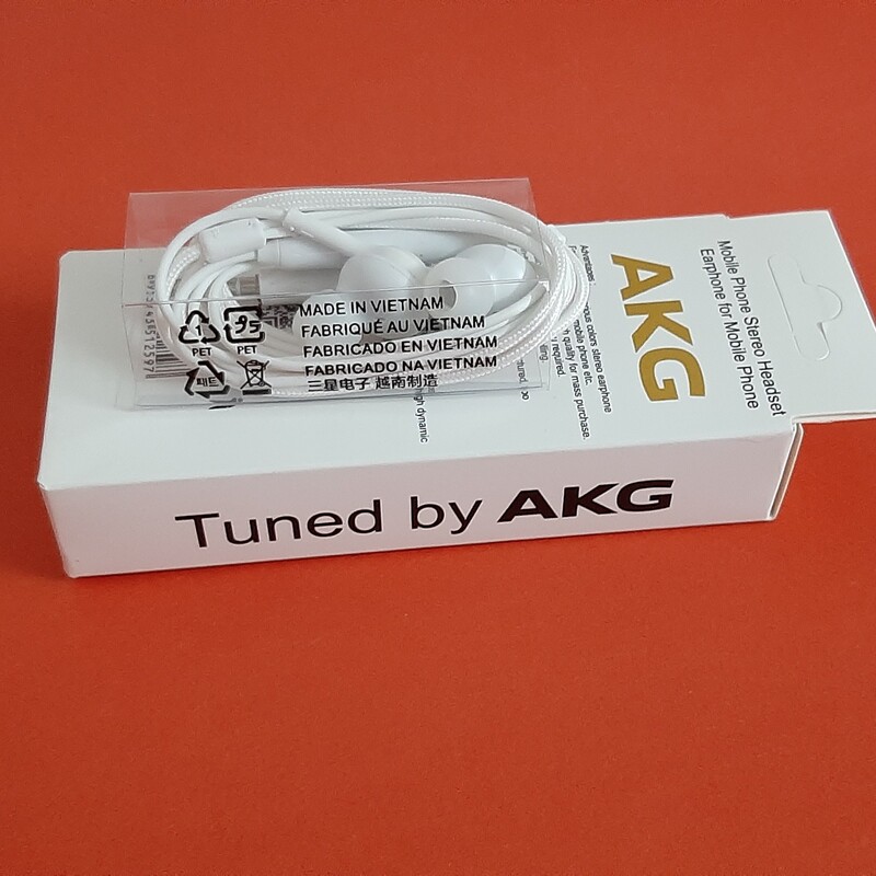 هندزفری AKG اورجینال ساخت ویتنام کیفیت عالی سامسونگ S8 رنگ سفید پکدار