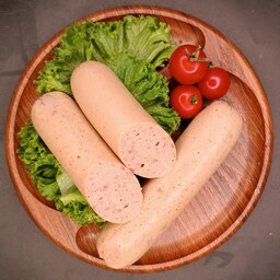سوسیس گوشت 80 درصد تهیه شده به روش خانگی بدون مواد افزودنی و کاملا خالص