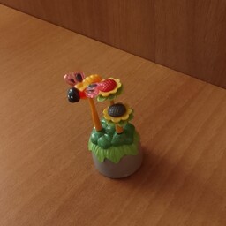 عروسک اسباب بازی مجسمه گل گلدون مصنوعی کوچک 8سانت