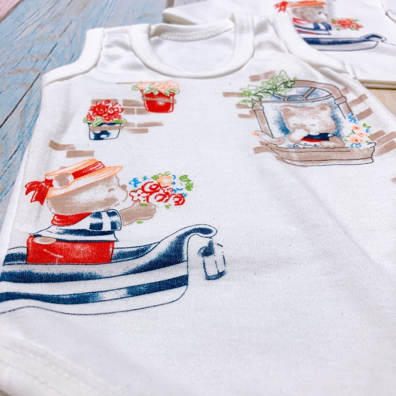 ست سه تیکه لباس نوزاد و کودک طرح قایق نخ پنبه اعلا از بدو تولد تا 3 سال