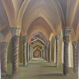 تابلو نقاشی مسجد وکیل شیرازتکنیک رنگ روغن وبوم  سایز 40در50 سبک رئال