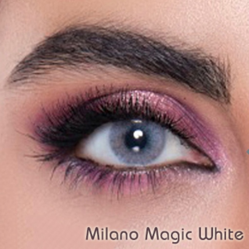 لنز چشم طوسی آبی  Magic white لابلا  Labella سری Milano