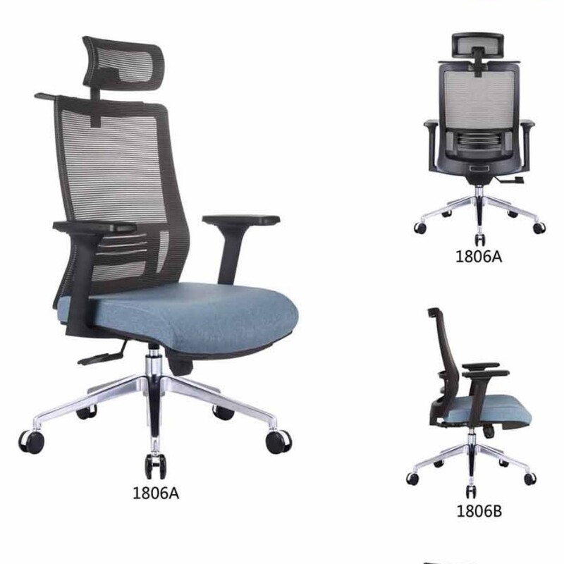 صندلی اداری پشت توری مدل A06  با فوم سرد و دسته تنظیمی سه حالته  ارسال با باربری
