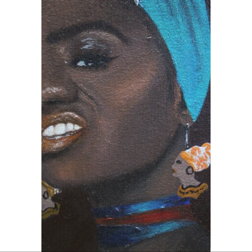 تابلو نقاشی اکریلیک مدل زن آفریقایی کد 01