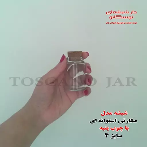 شیشه استوانه ای با در چوب پنبه ای سایز 4