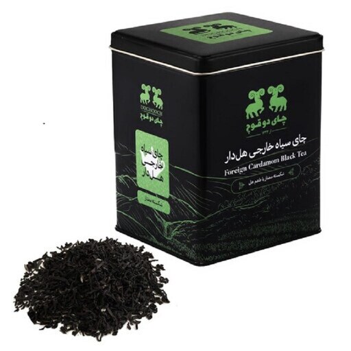 چای دو قوچ سیاه خارجی شکسته با عطر و تیکه های هل - 450 گرم