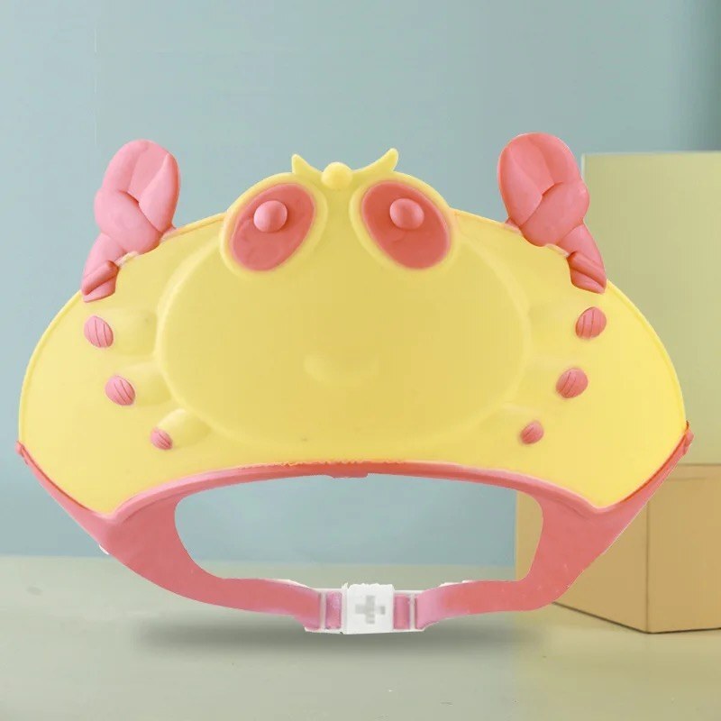 کلاه حمام  کودک سیلیکونی  وپلاستیک خرچنگ زرد 