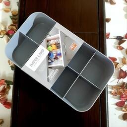 جعبه نظم دهنده ی کشو و میز آرایش طوسی رنگ 8 خانه  بسیار پر کاربرد و پرفروش 