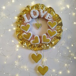 حلقه آویز طرح لاکچری طلایی مناسب  هدیه کادو ،در اتاق،جشن وتم تولد