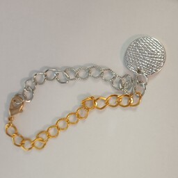 دستبند دو رنگ طلایی نقره ای